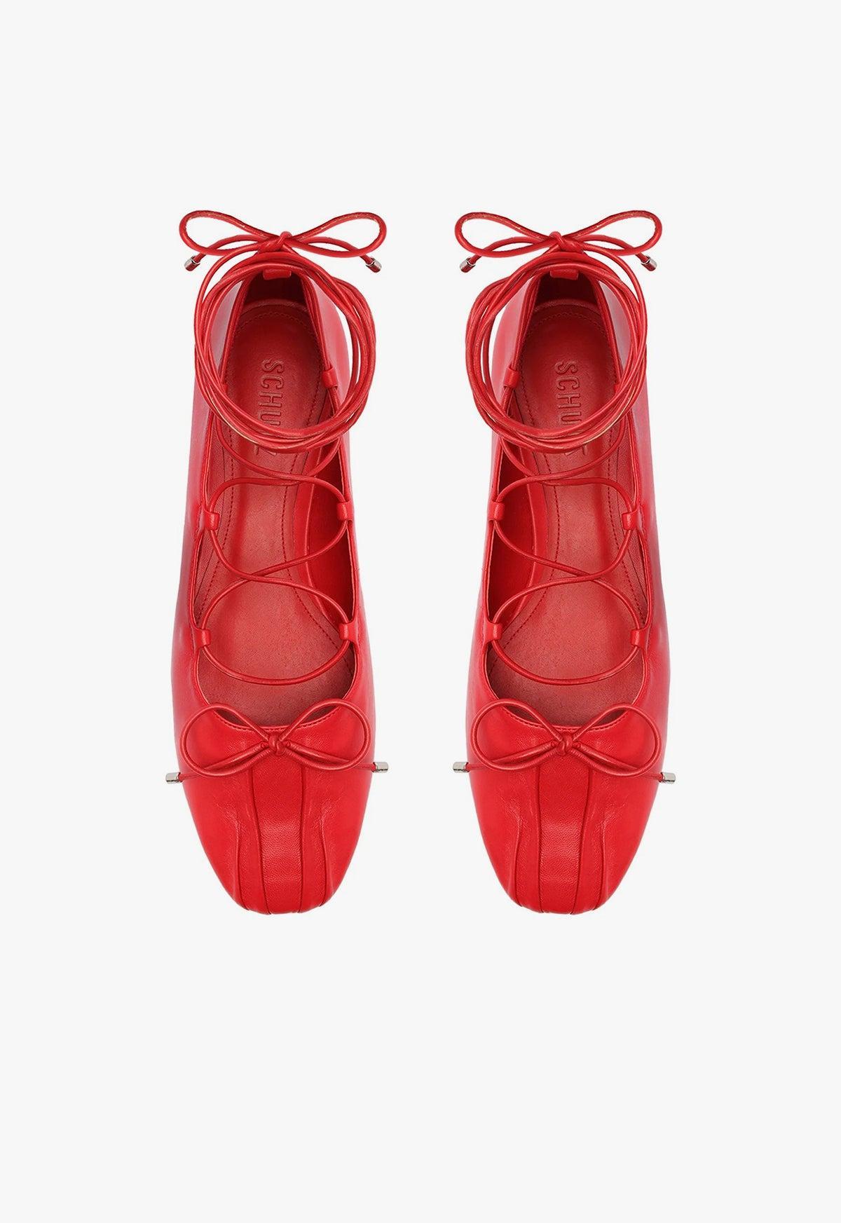 Arissa Lace Up Leather Flat Product Image