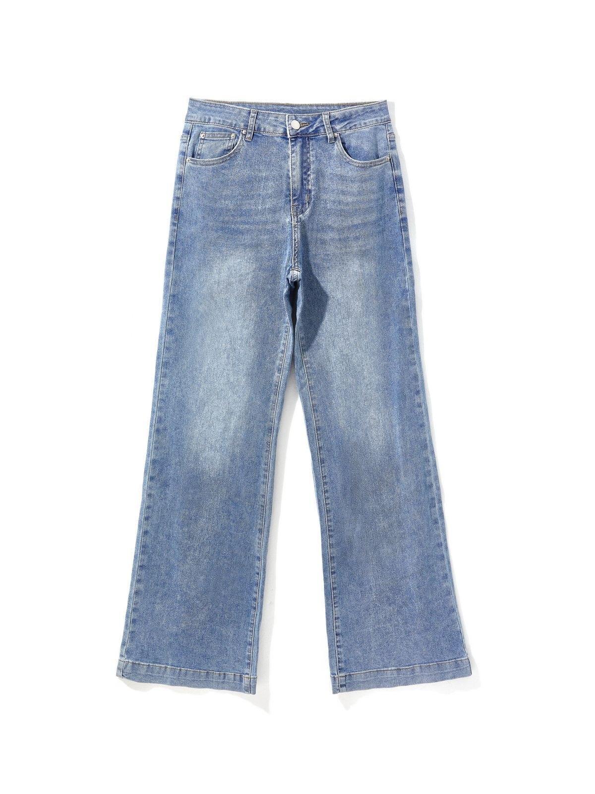 Mid Waist Washed Boyfriend Jeans Product Image