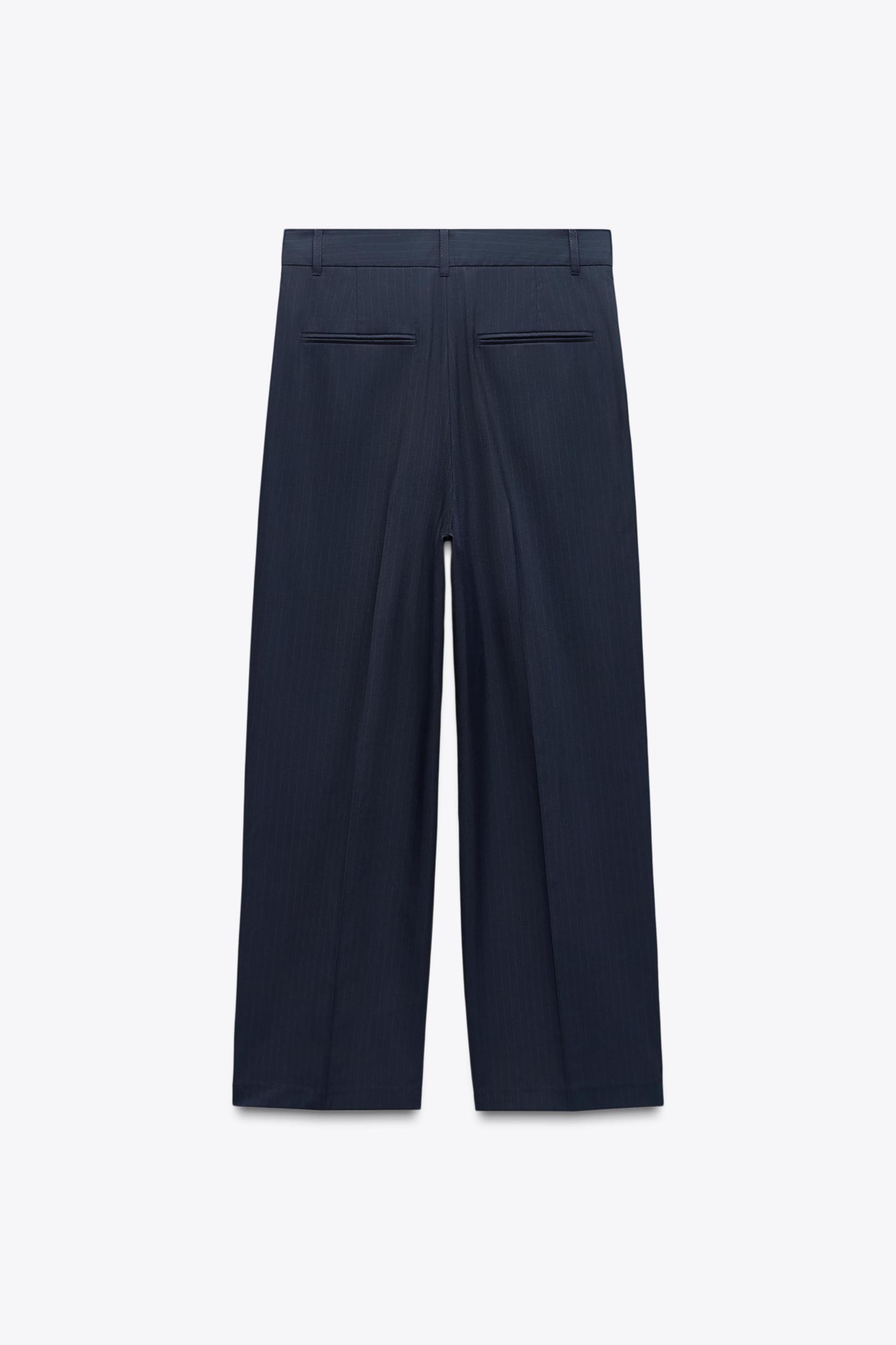 PINSTRIPE PLEATED PANTS Product Image
