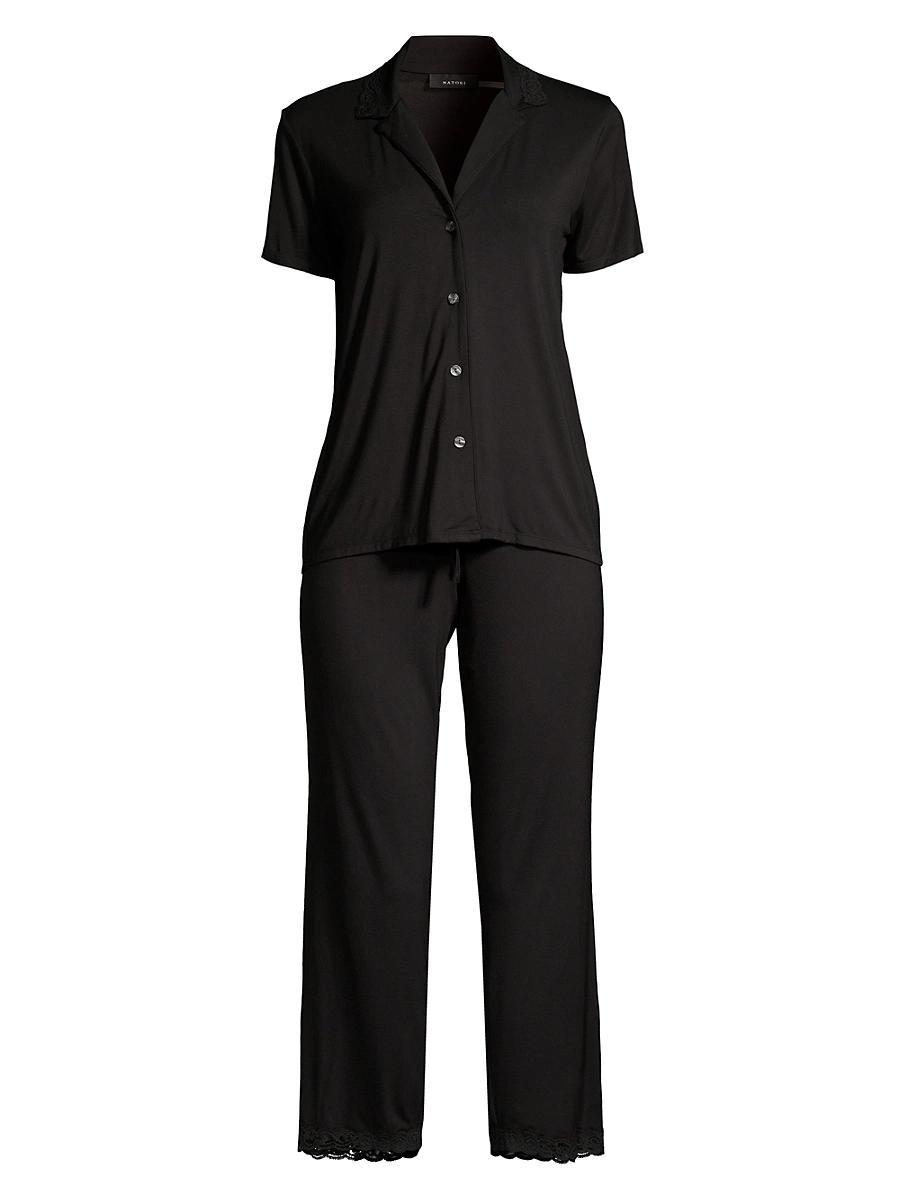 Feathers Essentials Lace-Trim Jersey Pajama Set Product Image