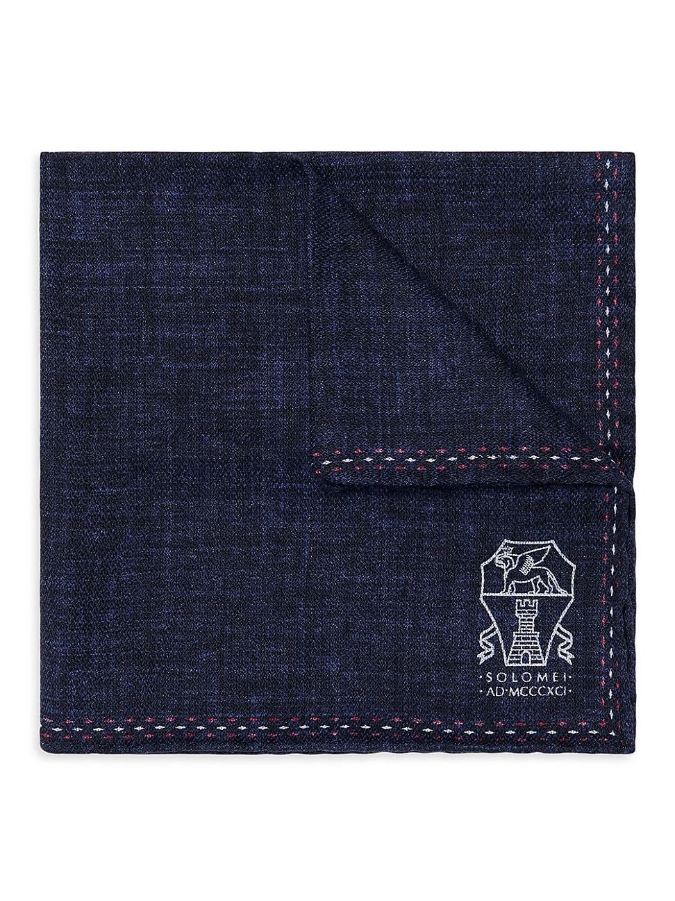 Mens Silk Pocket Square with Printed Logo Product Image