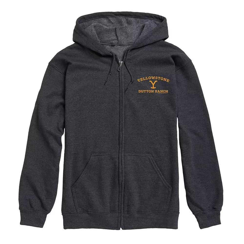 Men's Yellowstone Dutton Ranch Zip Hoodie, Size: Medium, Gray Product Image