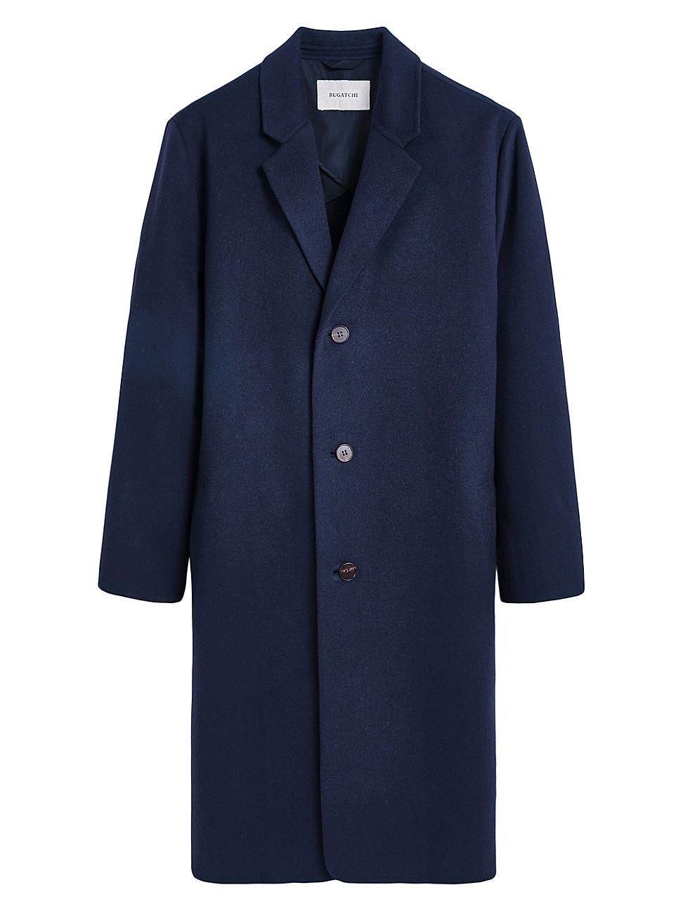 Mens Wool Single-Breasted Overcoat Product Image
