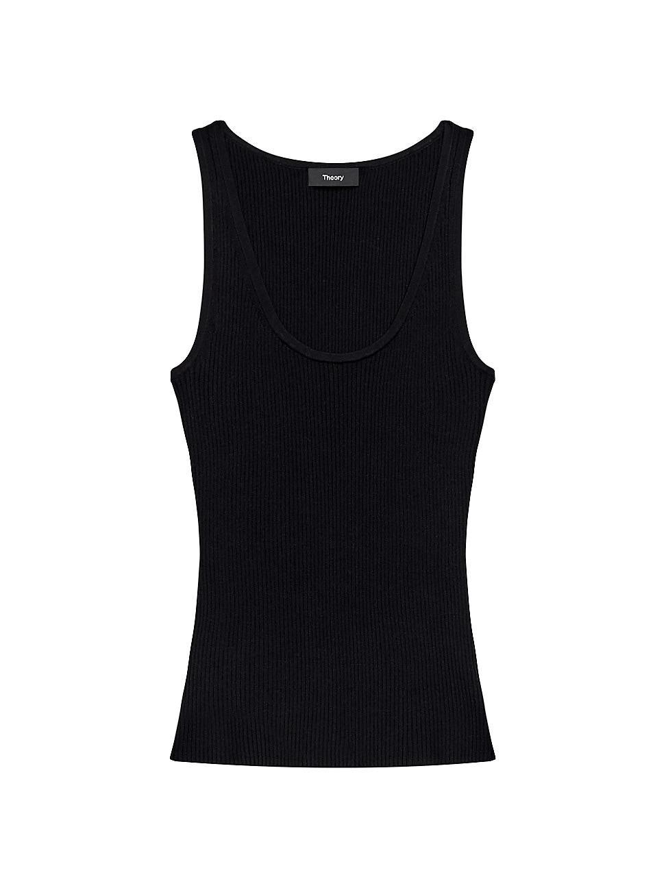 Womens Rib-Knit Scoopneck Tank Top Product Image