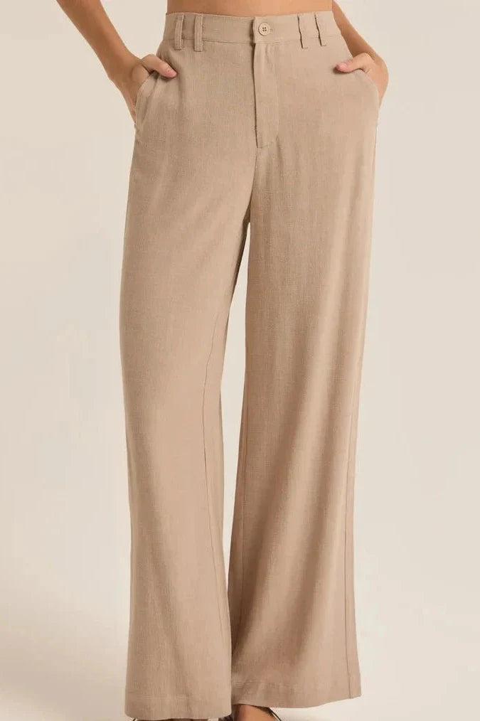 Z Supply Micah Linen Pant in Putty Product Image