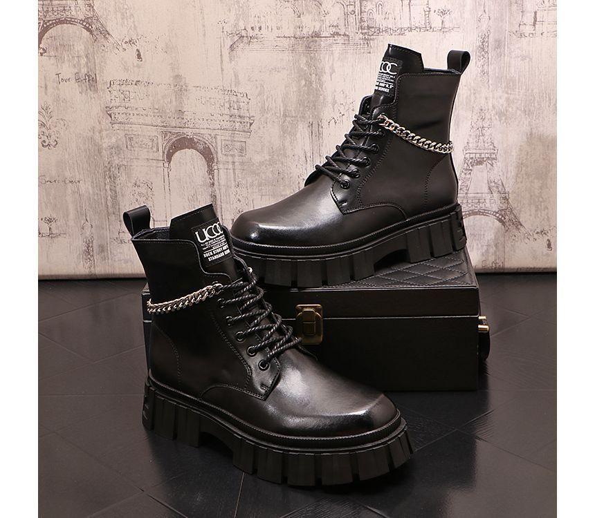 Lace-Up Platform Short Boots Product Image