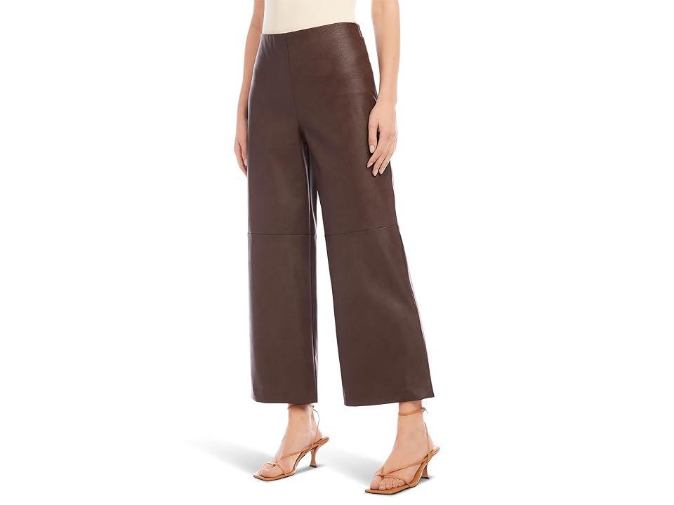 Karen Kane Cropped Vegan Leather Pants Women's Dress Pants Product Image