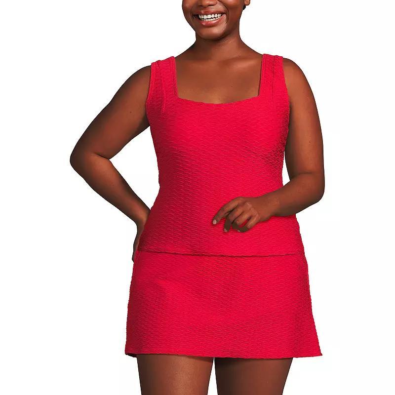 Plus Size Lands End Square Neck Tankini Swimsuit Top, Womens Product Image