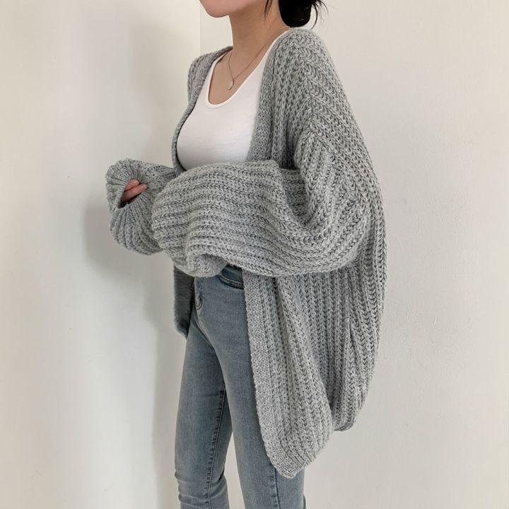 Plain Open Front Cardigan Product Image