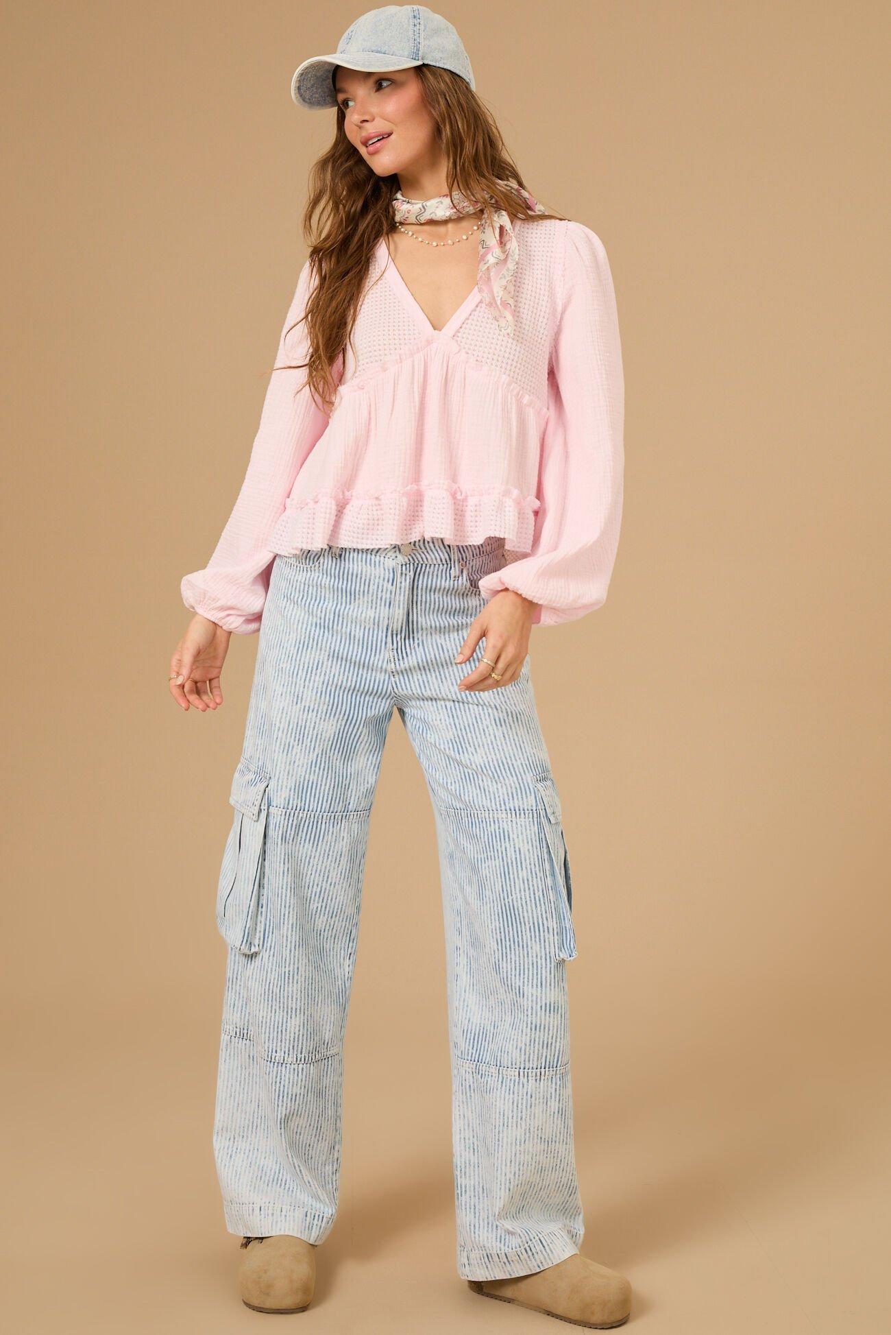 Catarina Long Sleeve Babydoll Top Product Image