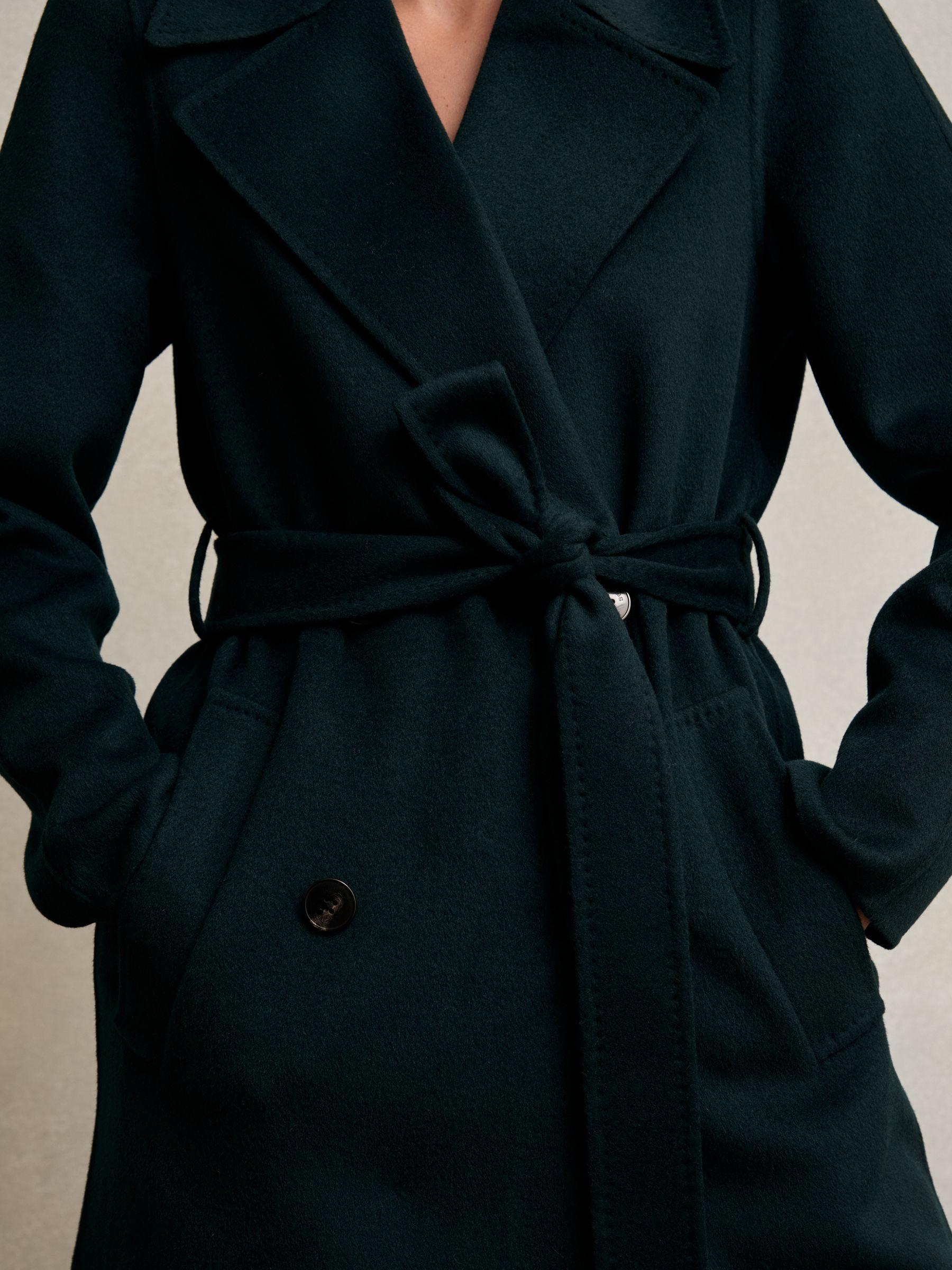 Petite Double-Breasted Blindseam Coat Wool-Blend in Green Product Image