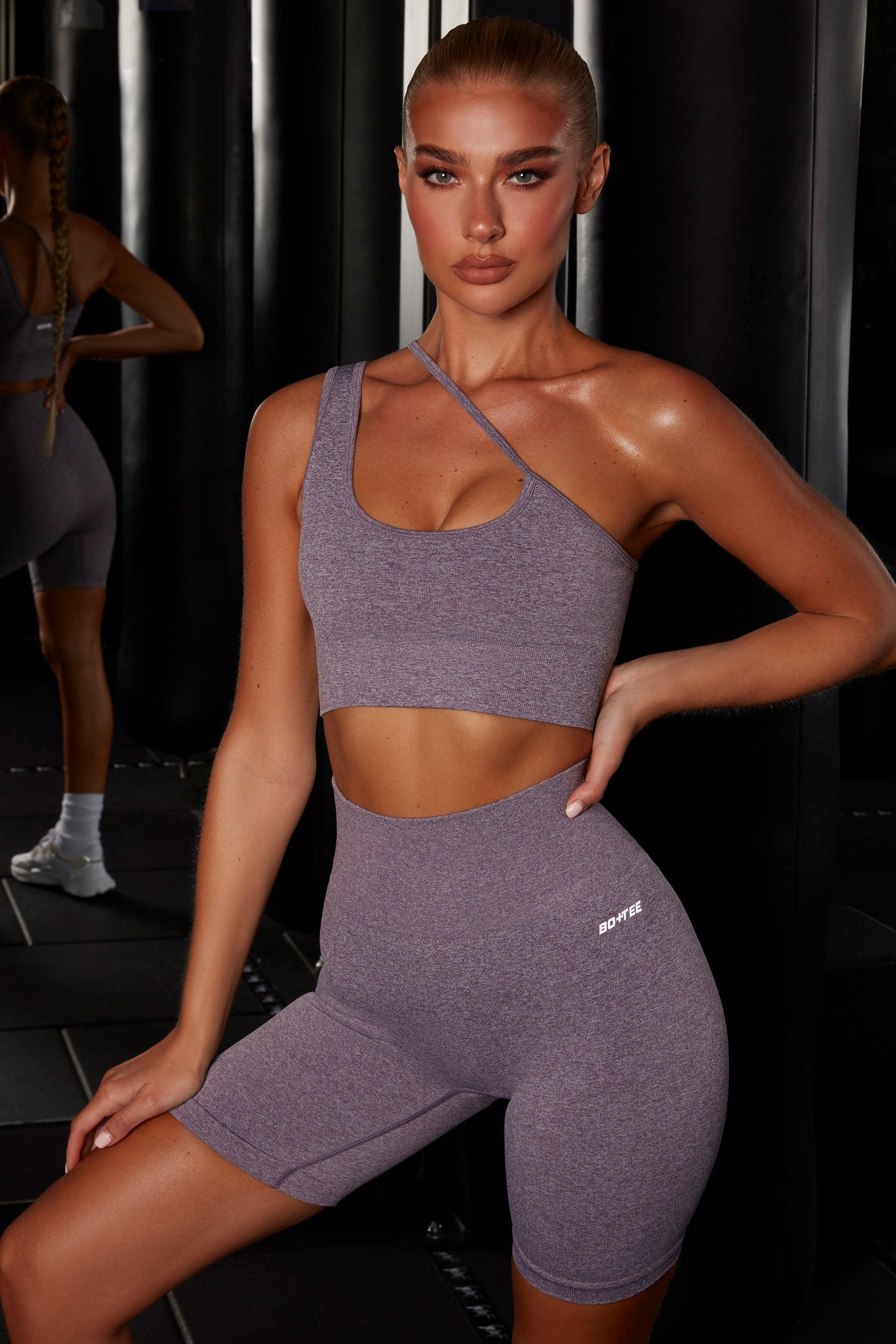 Strive Seamless Asymmetric Crop Top in Purple Product Image
