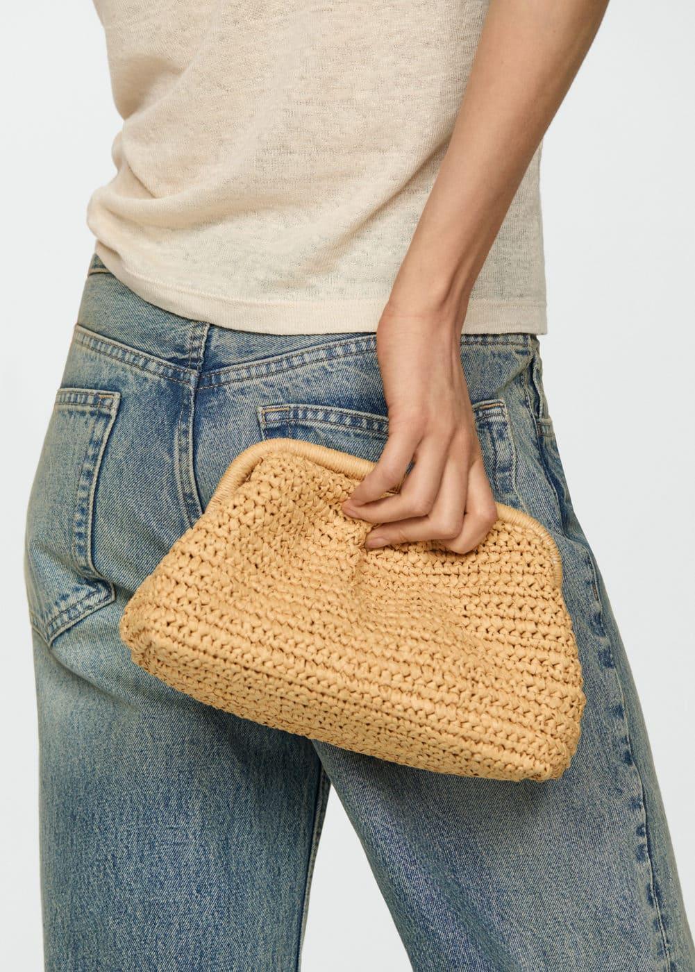 Mango Womens Natural Fiber Clutch Bag Product Image