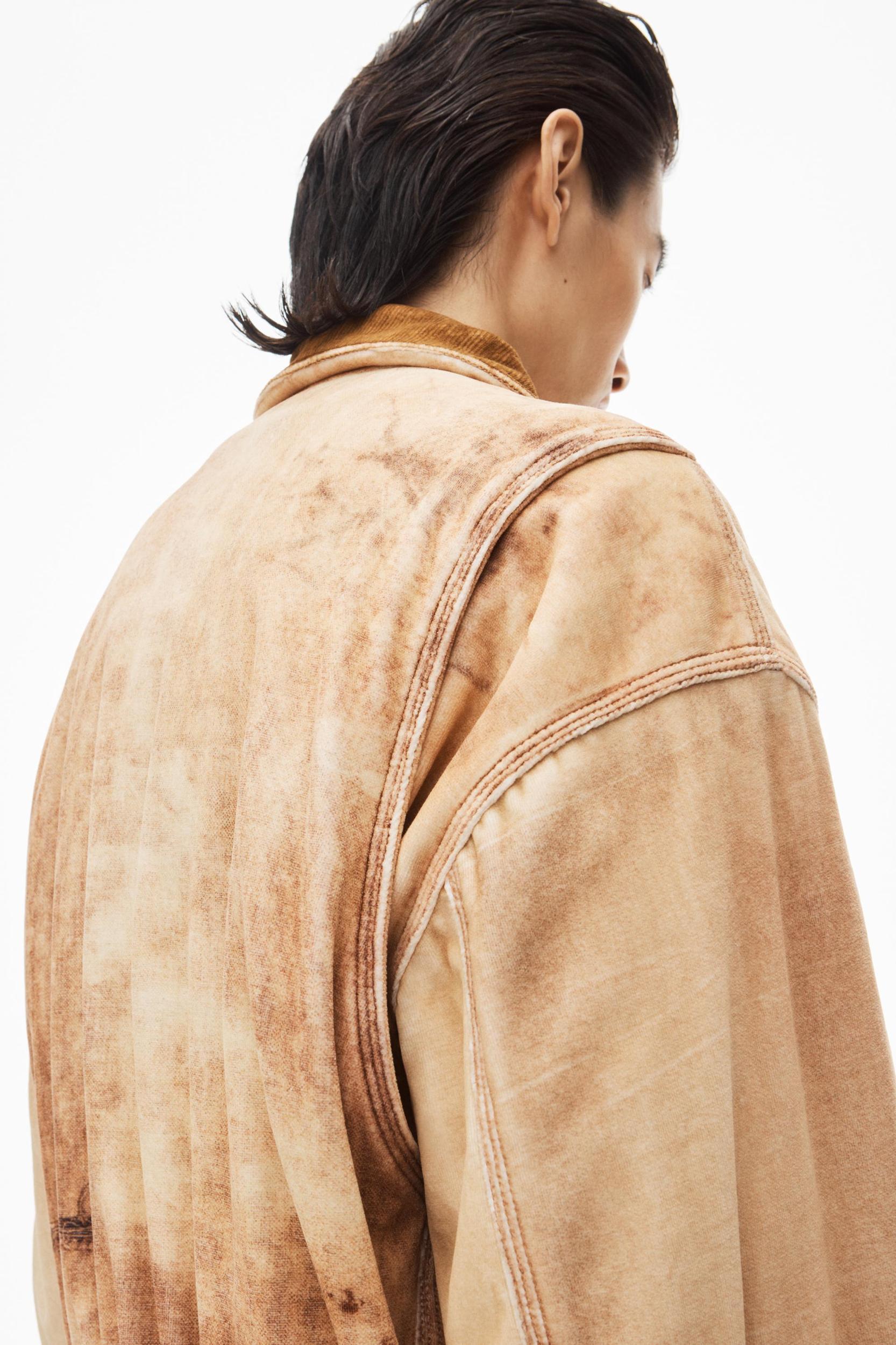 Bomber Jacket In Workwear Trompe-l'oeil-print Velour Product Image