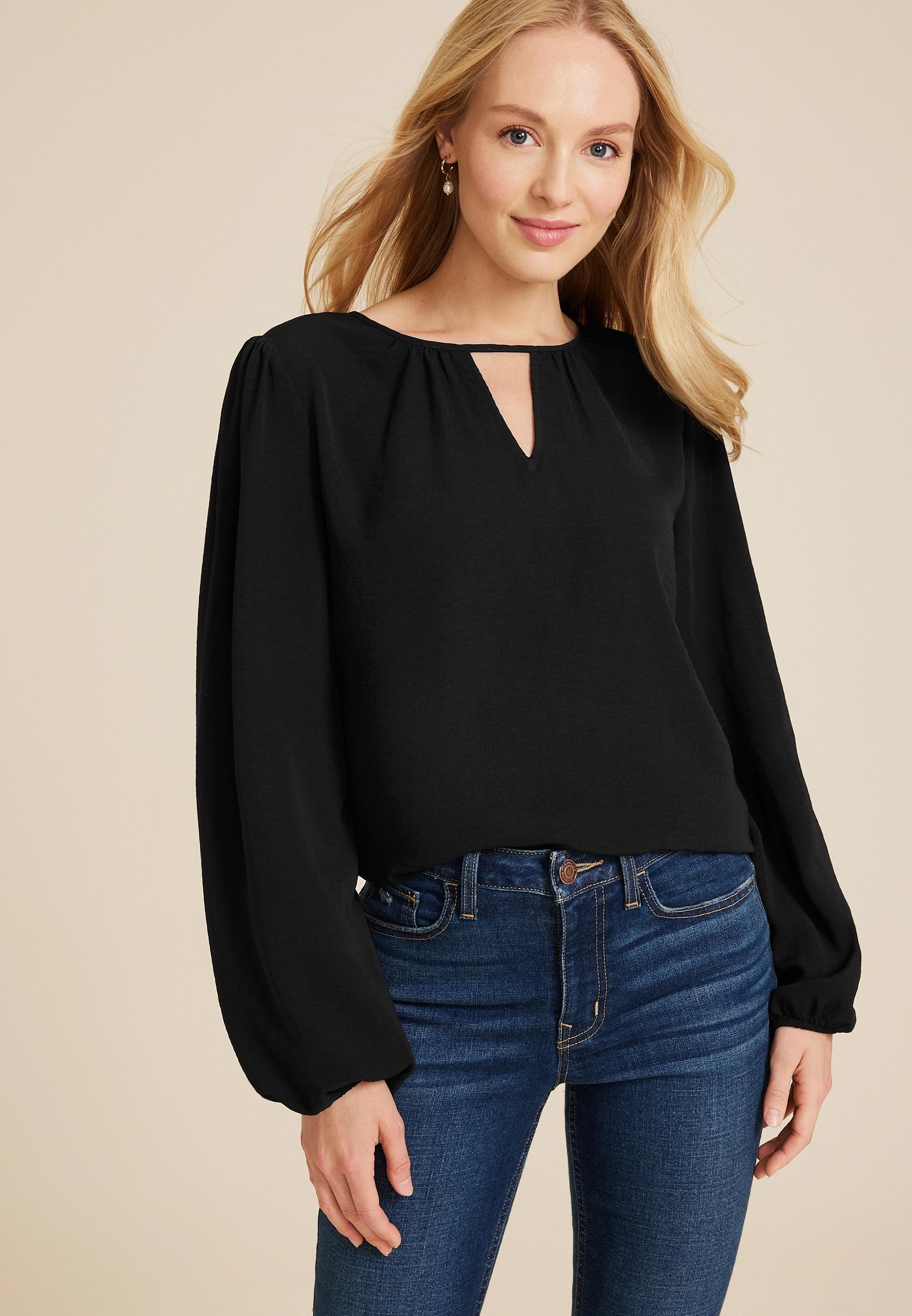 Maurices Womens Large Size Leighton Long Sleeve Blouse Product Image