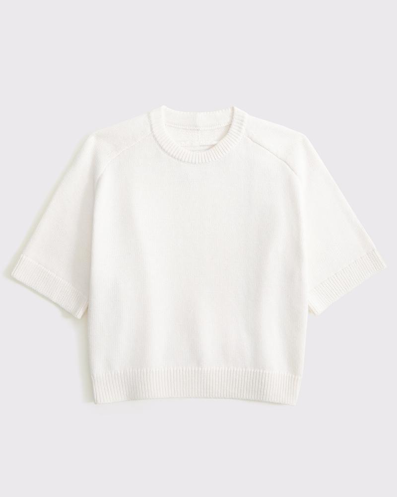 The A&F Madeline Textural Crew Sweater Tee Product Image