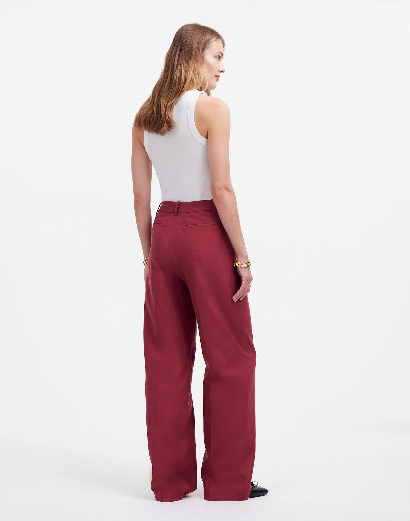 Tall Slouchy Straight Pants in Drapey Twill Product Image