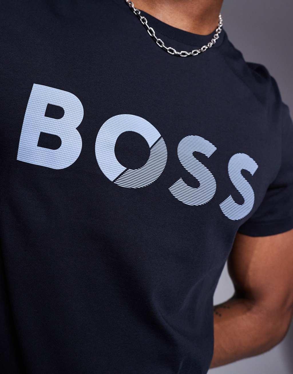 BOSS Green Tape Logo t-shirt regular fit in navy Product Image