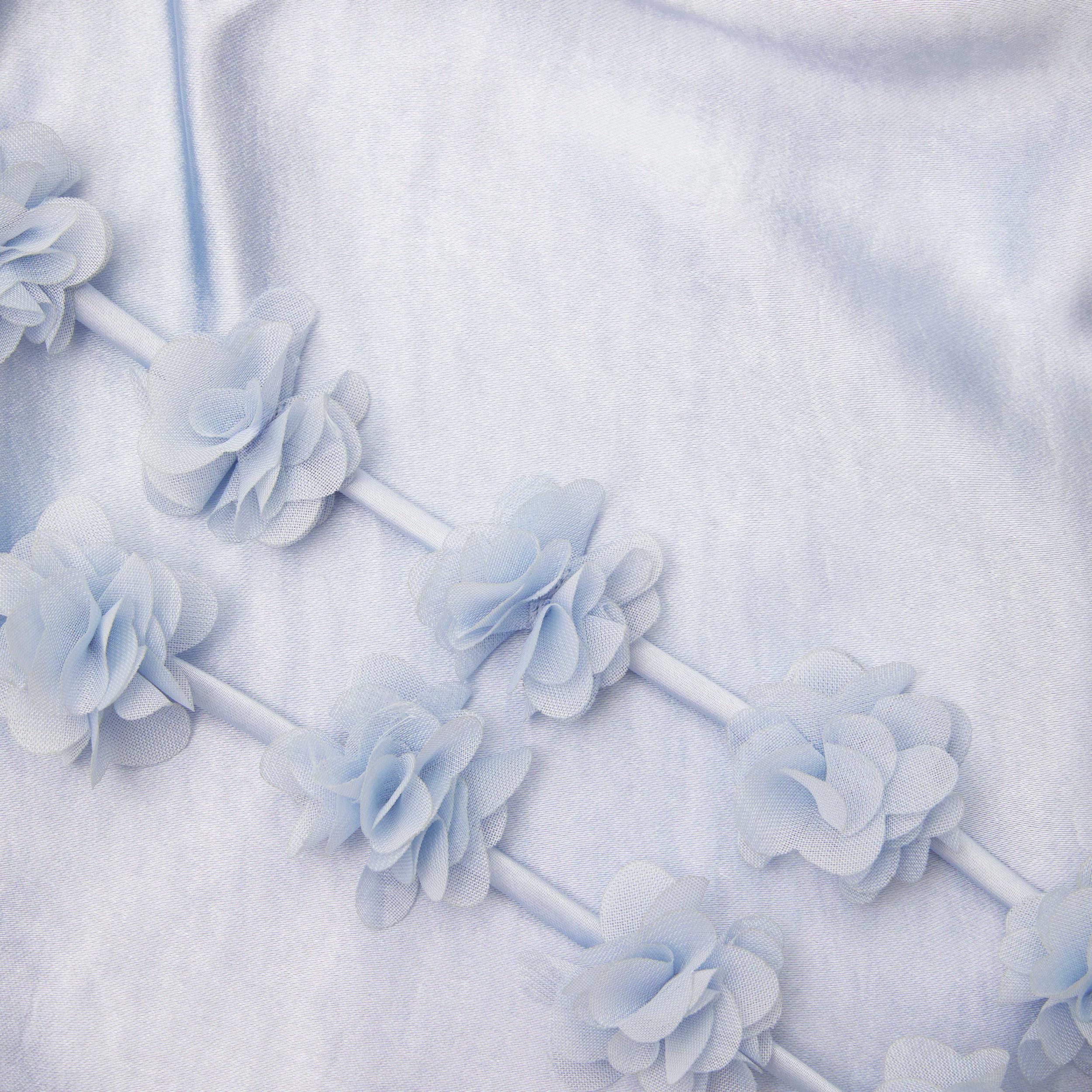 Blue Satin Flower Maxi Dress Product Image