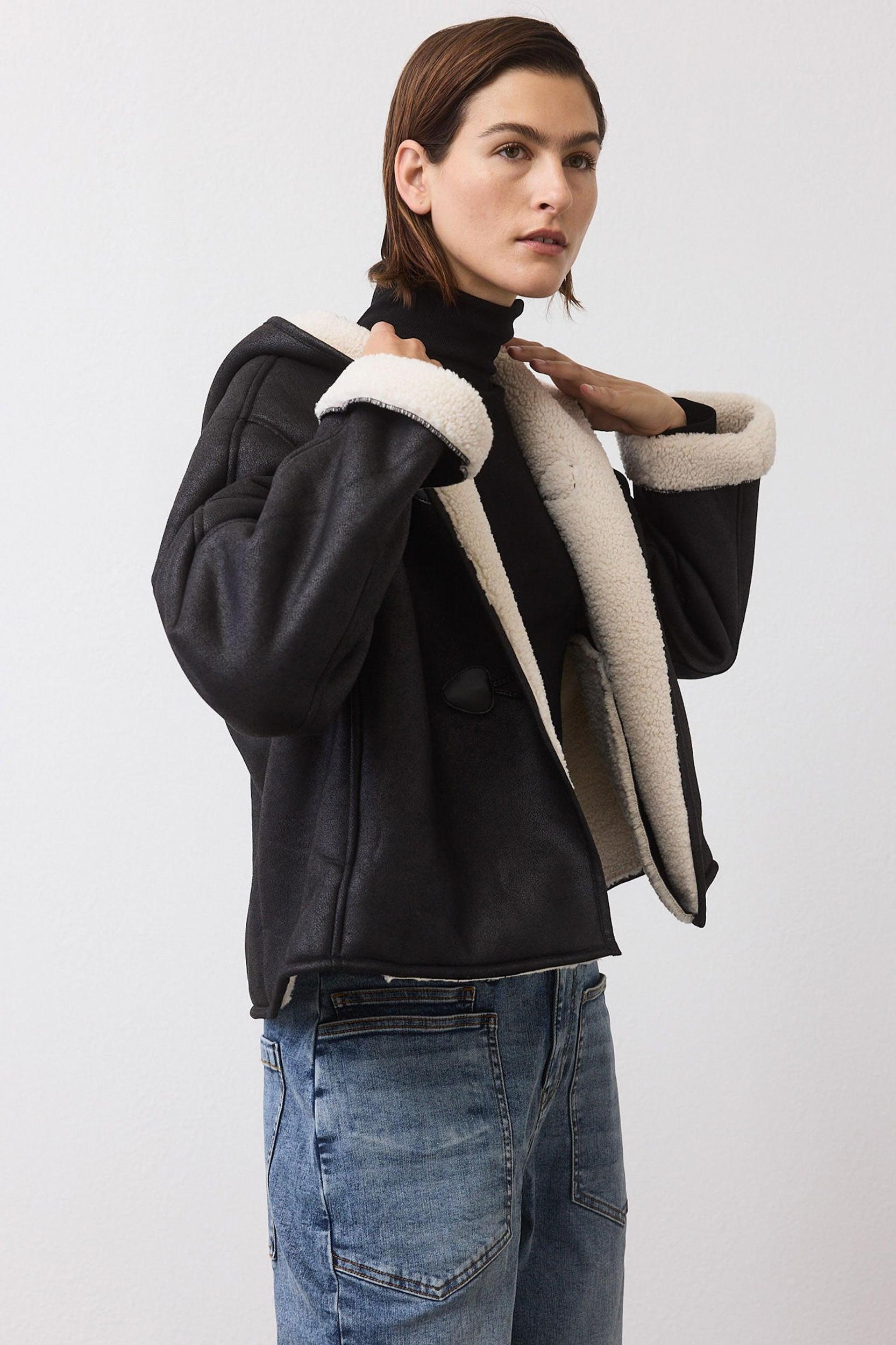The Hooded Shearling Jacket Product Image