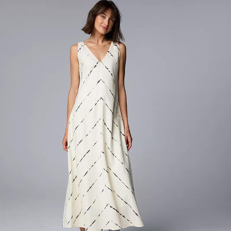 Womens Simply Vera Vera Wang V-Neck Maxi Dress With Camisole Slip Product Image