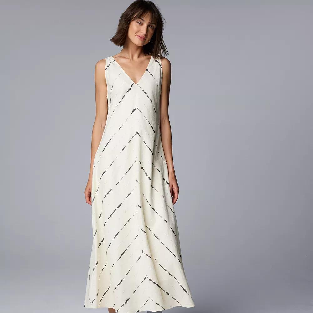 Womens Simply Vera Vera Wang V-Neck Maxi Dress With Camisole Slip Product Image