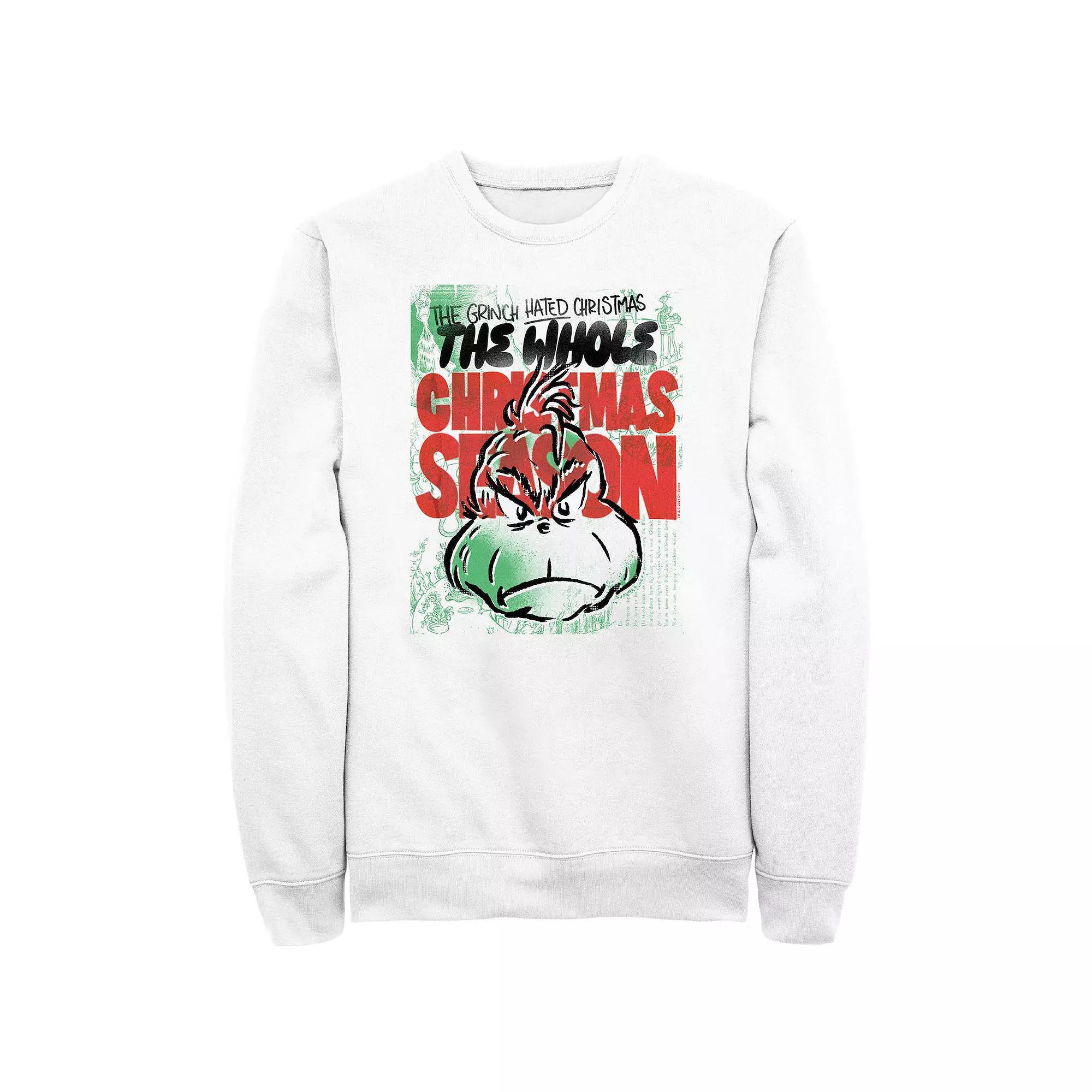 Big & Tall Dr. Seuss Grinch The Whole Christmas Season Graphic Fleece, Men's, Size: Small, White Product Image