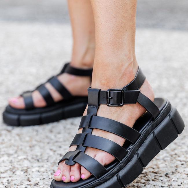 Chloe Black Chunky Gladiator Sandals FINAL SALE Product Image