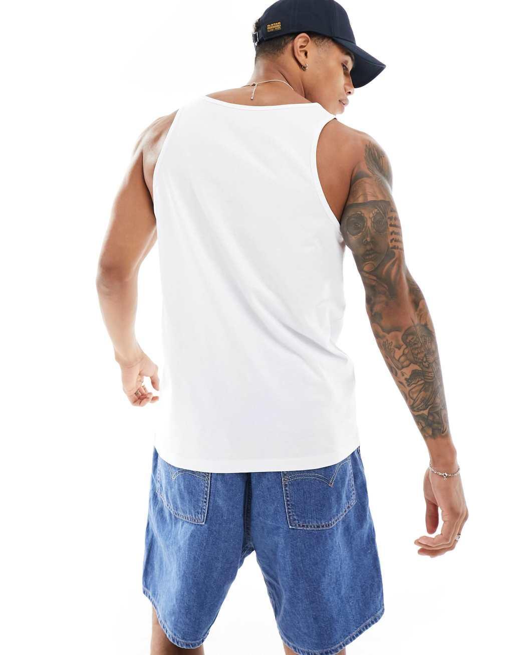 ASOS DESIGN 2 pack tank tops in white Product Image