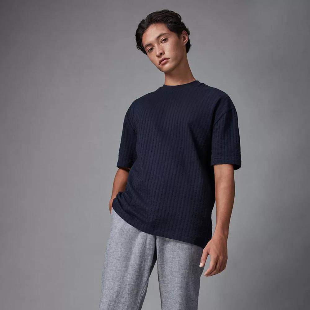 Men's NEXT Seersucker T-Shirt, Size: Small, Black Product Image