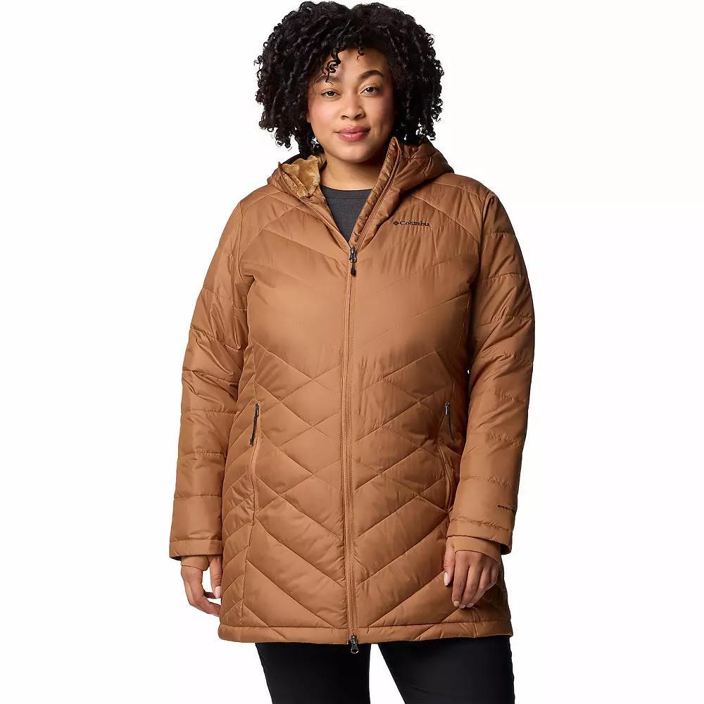 Plus Size Columbia Heavenly Long Hooded Jacket, Women's, Size: 2XL, Camel Brown Product Image