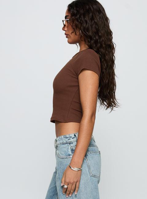 Baseline Scoop Rib Tee Chocolate Product Image