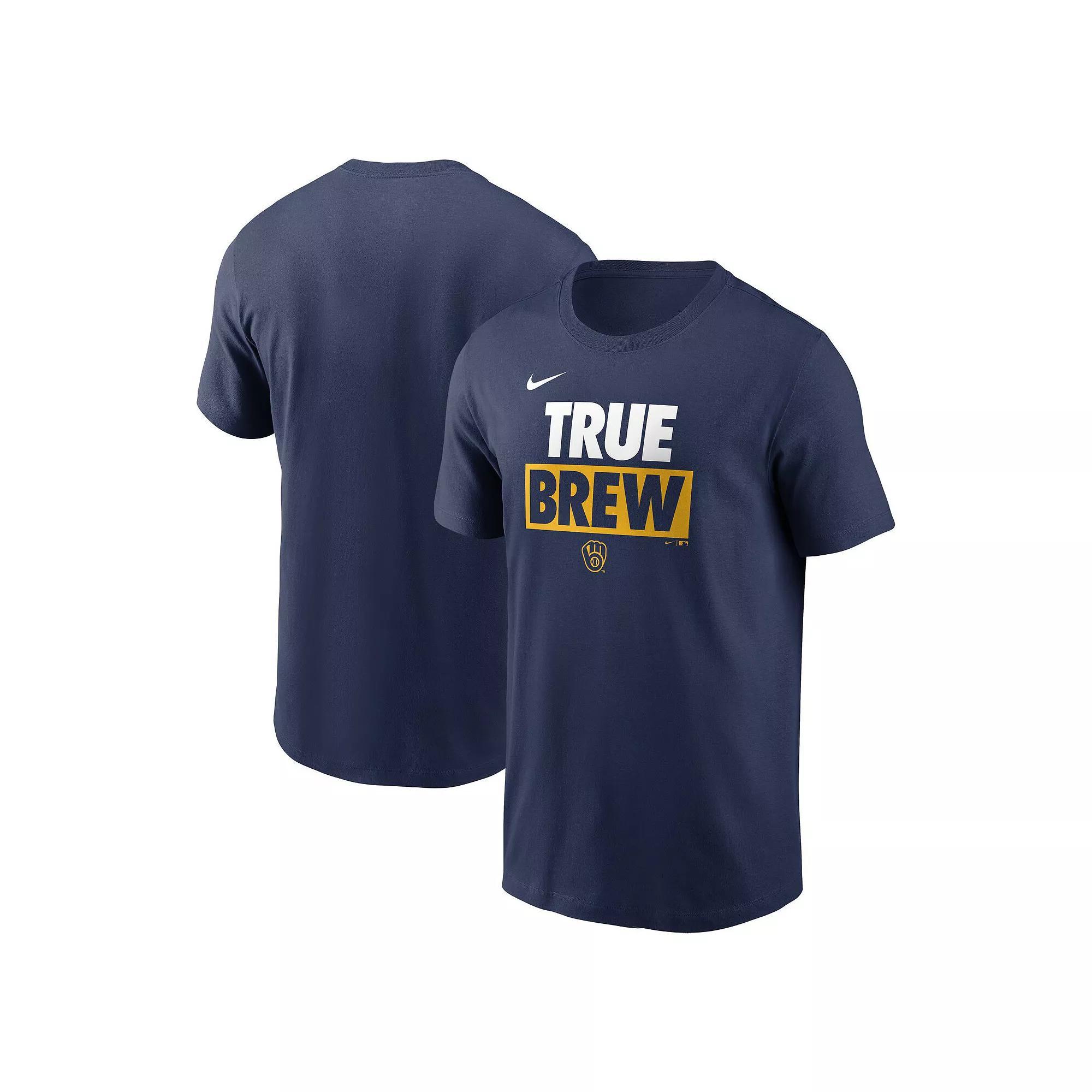 Men's Nike Navy Milwaukee Brewers Rally Rule T-Shirt, Size: Large, Blue Product Image