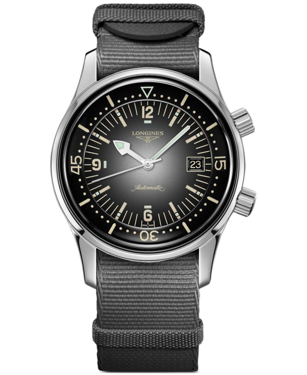 Longines Mens Legend Diver Automatic Blue Leather Strap Watch Product Image