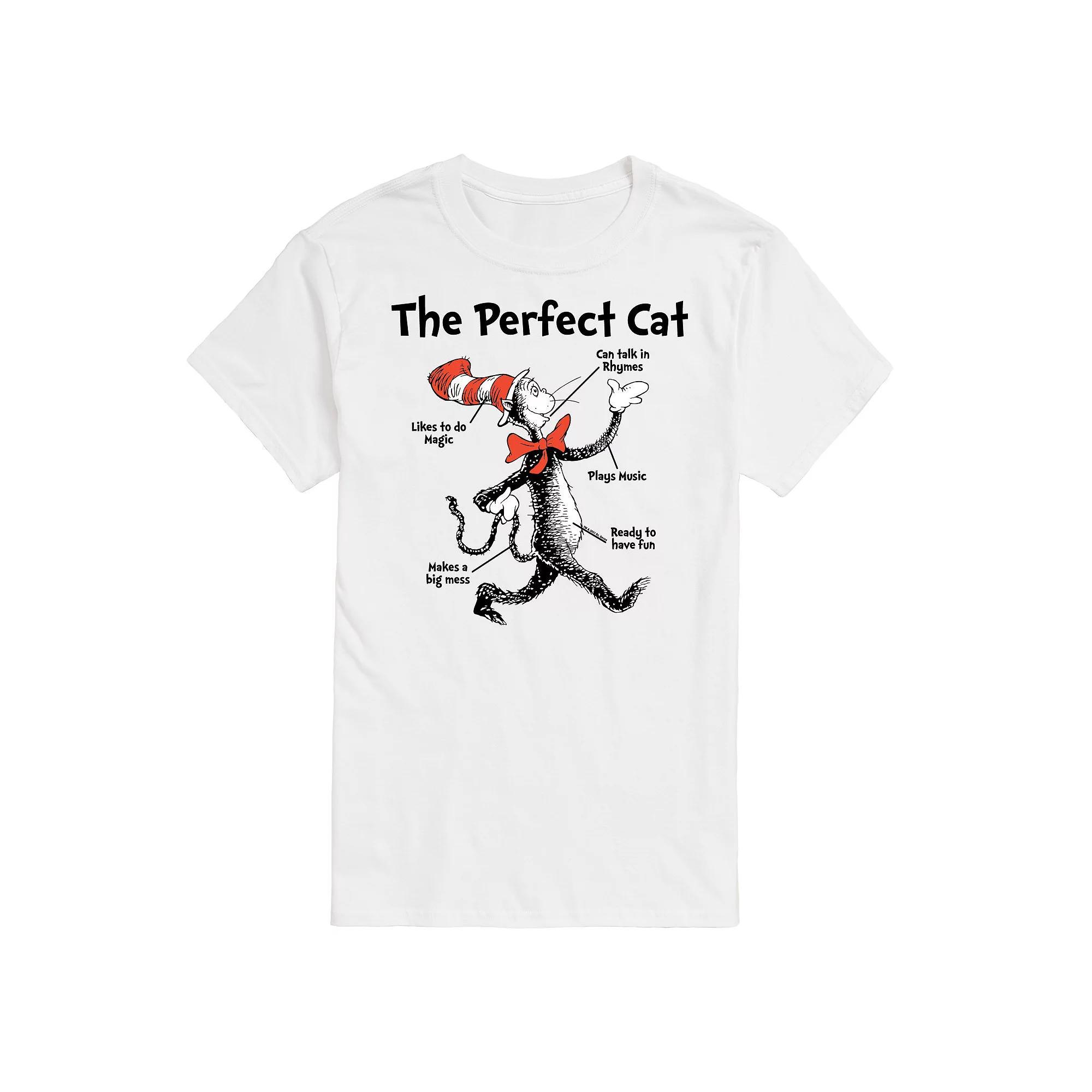 Big & Tall Dr Seuss Perfect Cat Tee, Mens Product Image