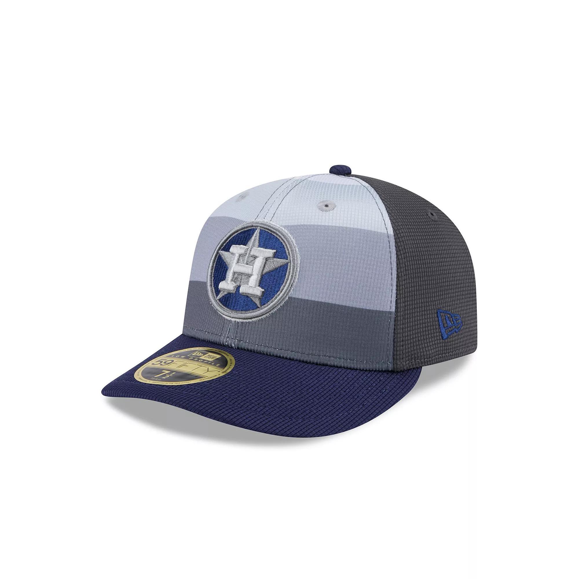 Men's New Era  Gray/Navy Houston Astros 2025 Batting Practice Low Profile 59FIFTY Fitted Hat, Size: 6 7/8, Grey Product Image