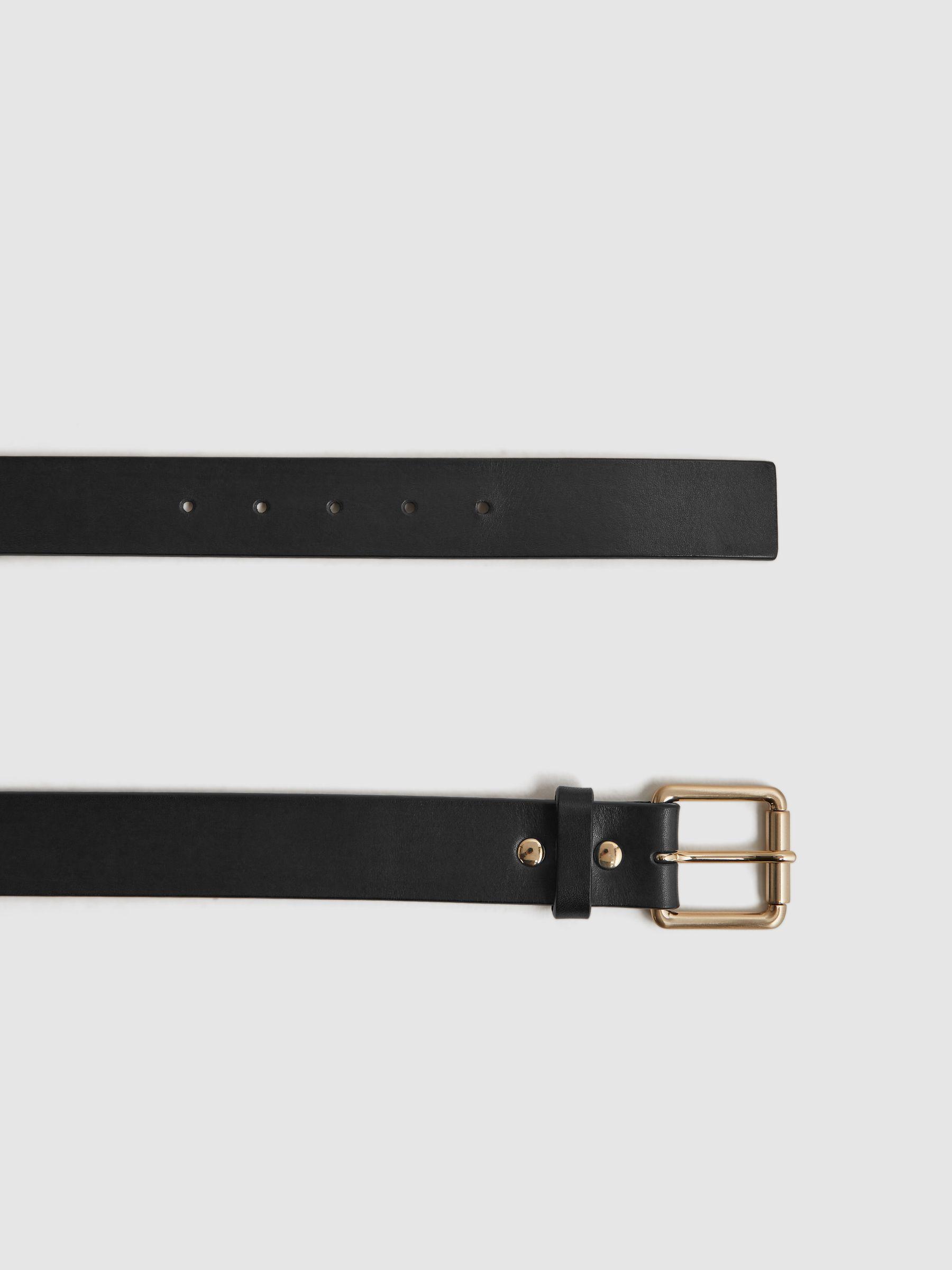 Leather Rivet Belt in Black Product Image