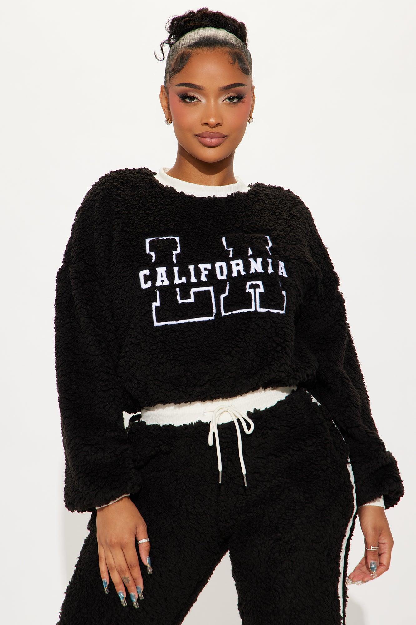 Casual Sunday Sherpa Pant Set - Black/combo Product Image