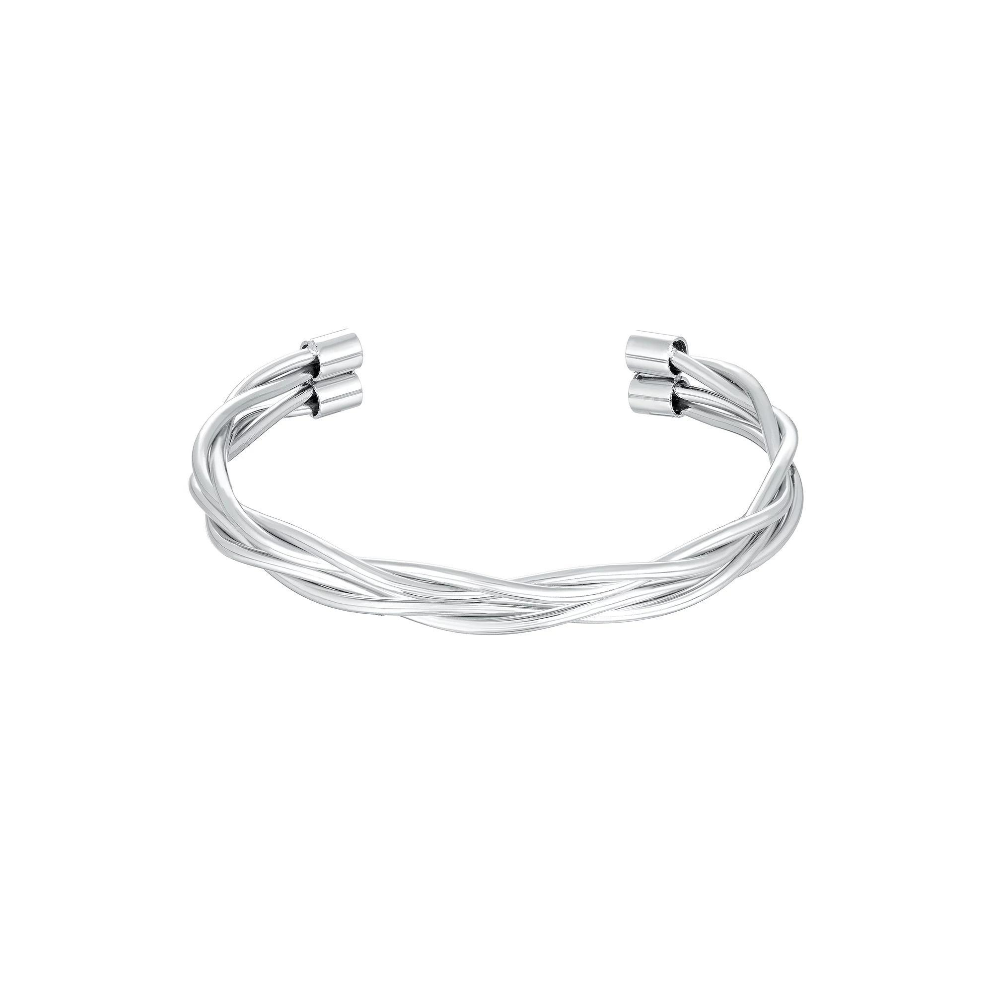 LYNX Men's Stainless Steel Twist Cuff Bracelet, Size: 8.25" Product Image