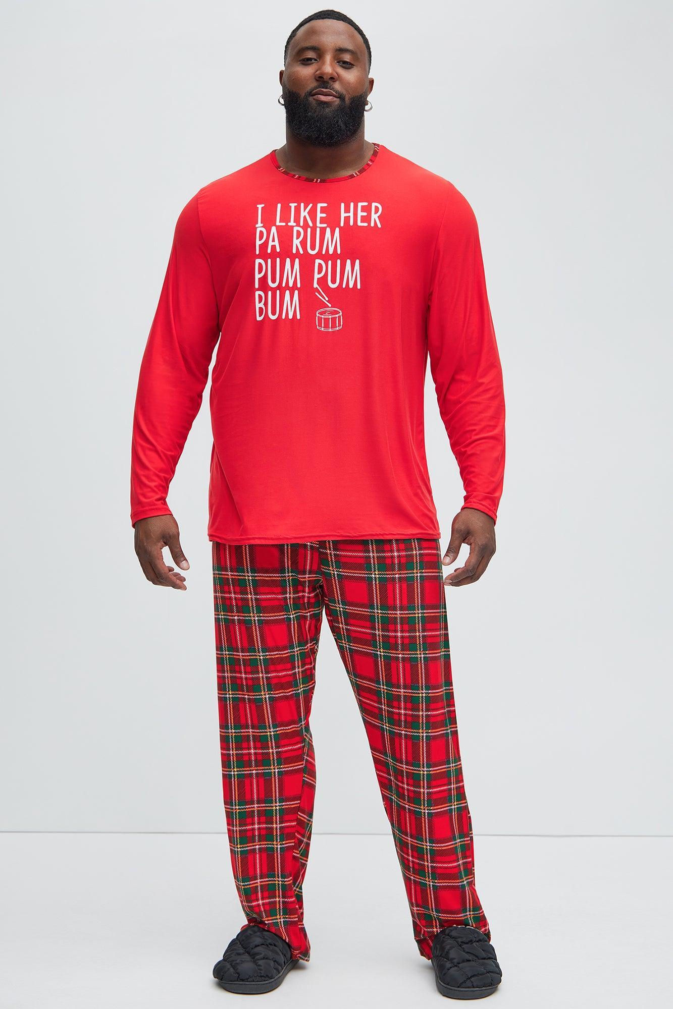 I Like Her Pa Rum Pum Holiday PJ Set - Red/combo Product Image