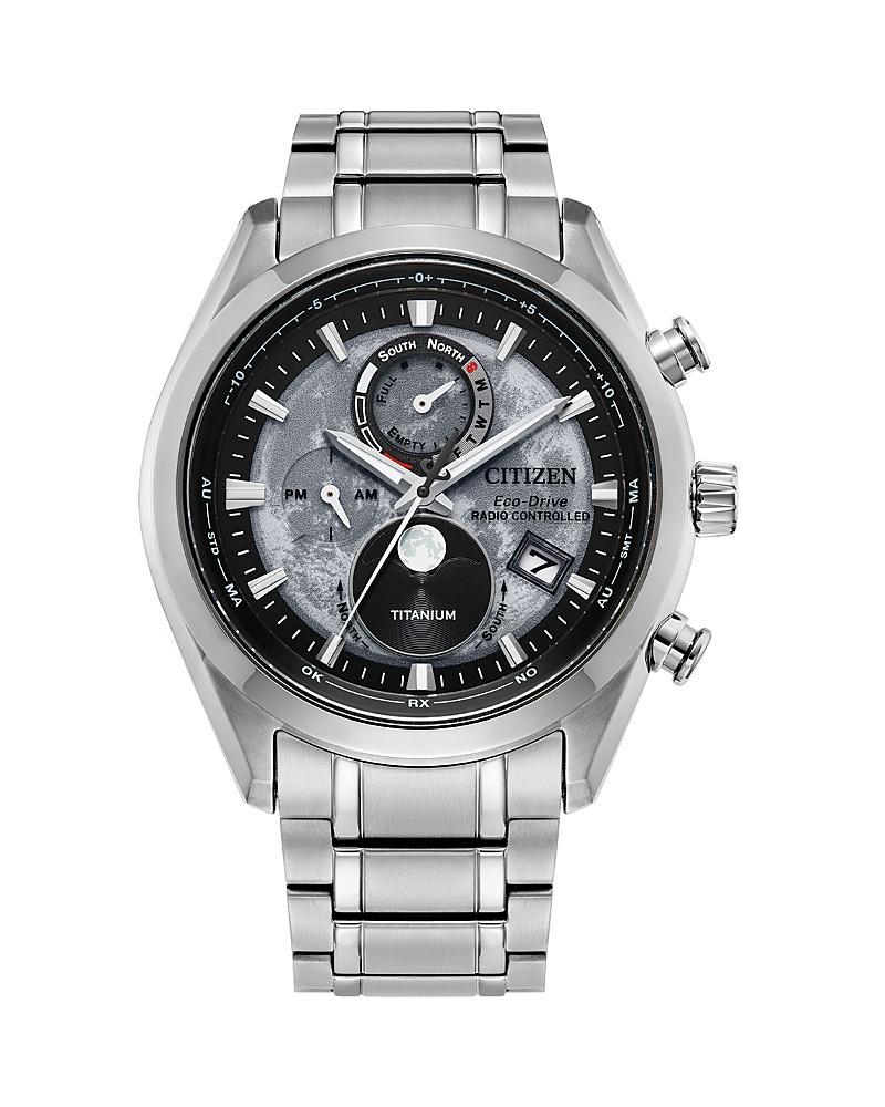 Citizen Mens Red Dial Eco-Drive Water Resistance Titanium Bracelet Watch Product Image