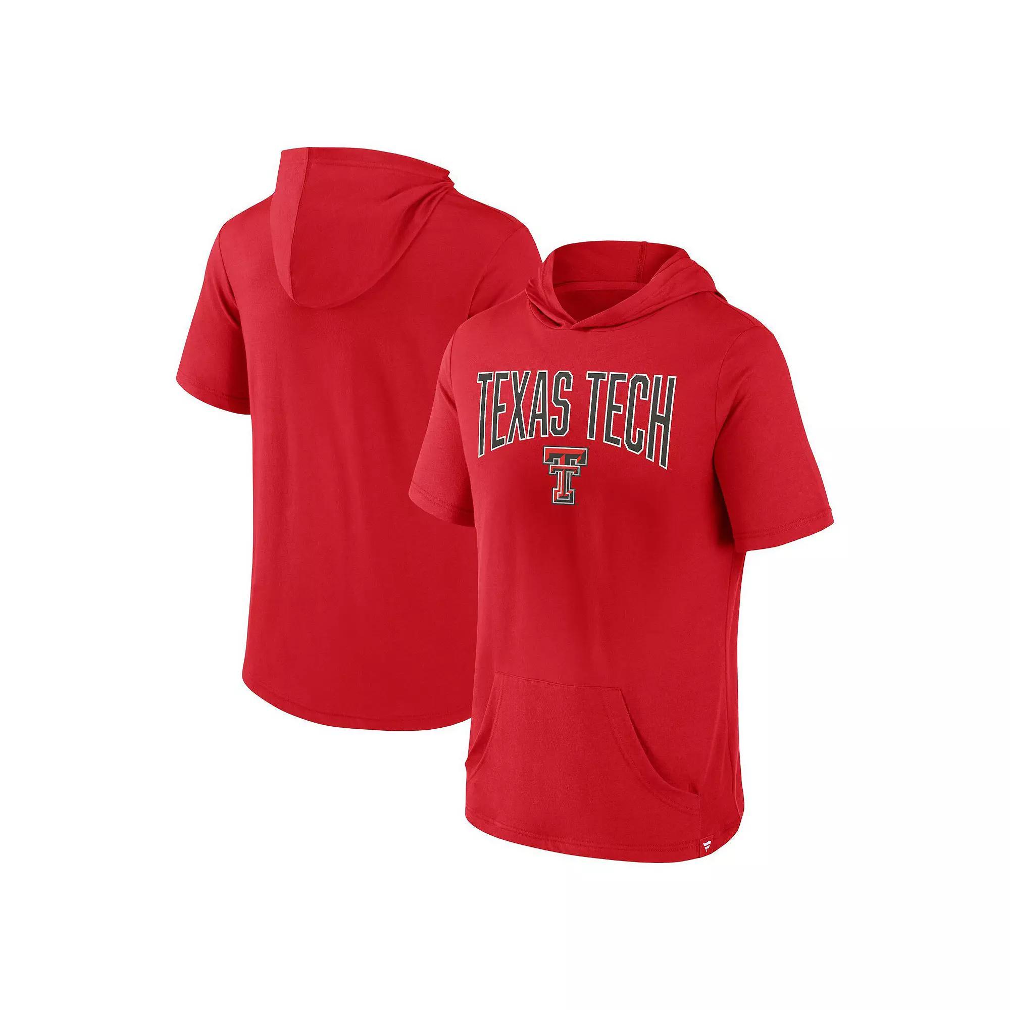 Men's Fanatics Branded Red Texas Tech Red Raiders Outline Lower Arch Hoodie T-Shirt, Size: Medium Product Image