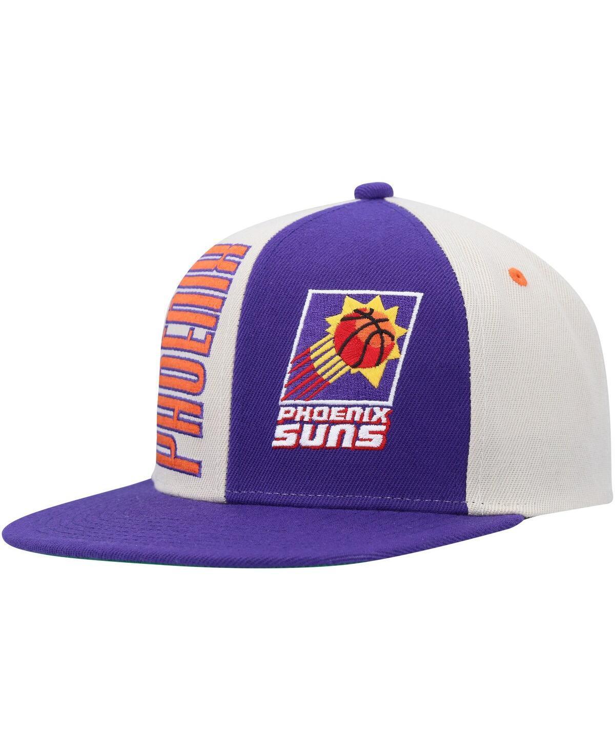 Mens Mitchell & Ness Cream/Purple Phoenix Suns Hardwood Classics Pop Snapback Hat Product Image