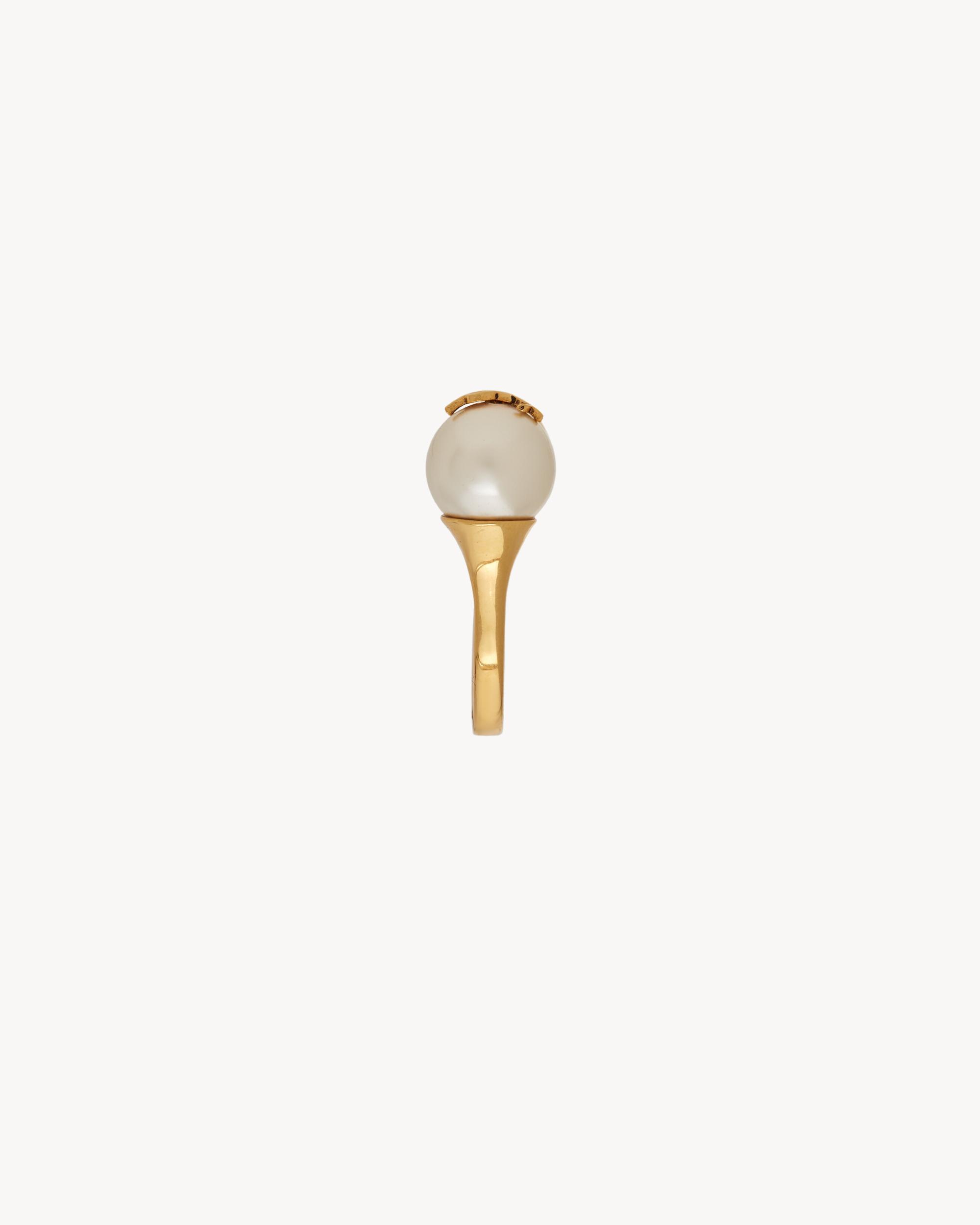 CASSANDRE pearl and ball ring in metal Product Image