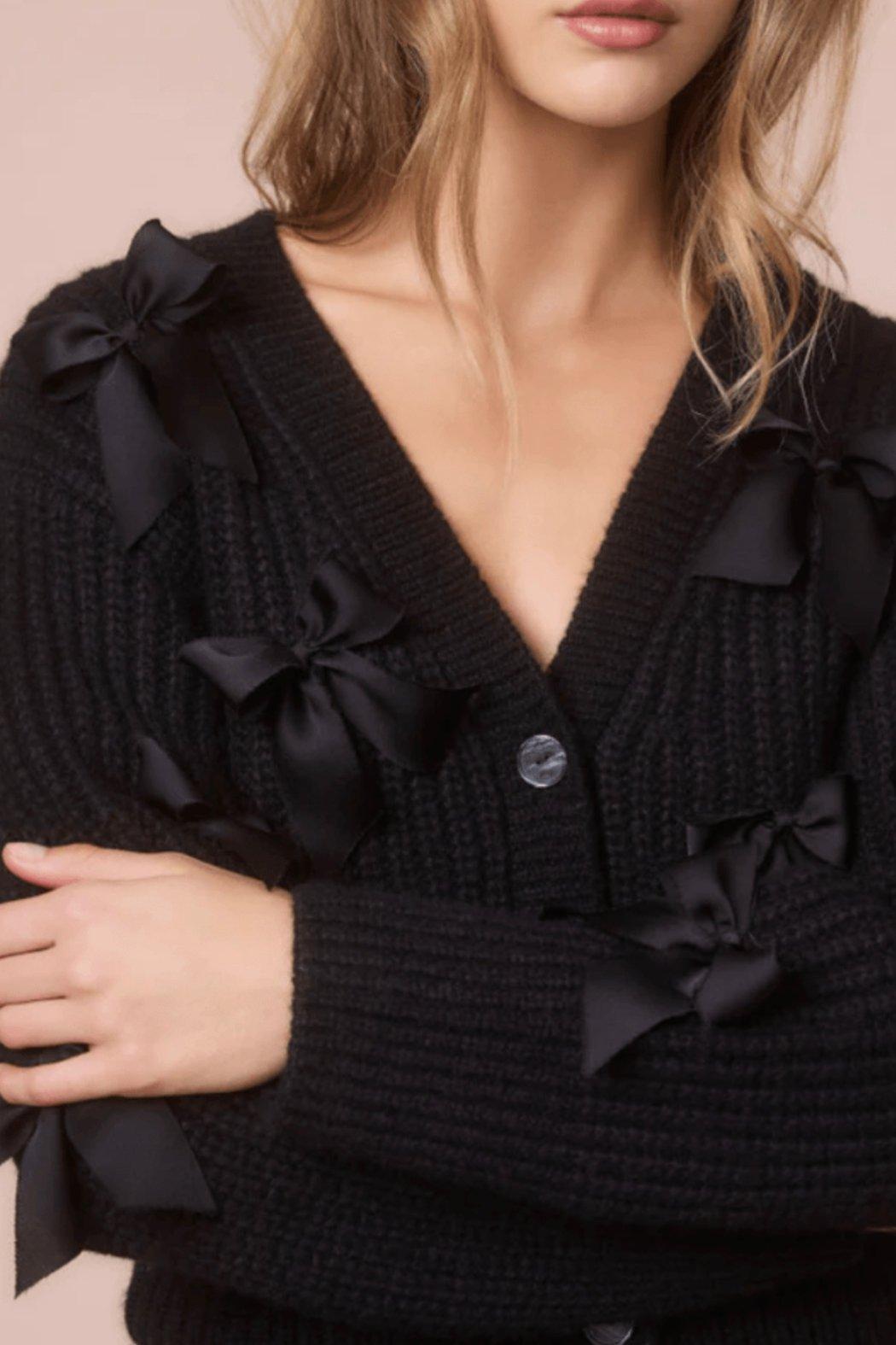 Alpaca Bow-Embellished Cardigan Product Image