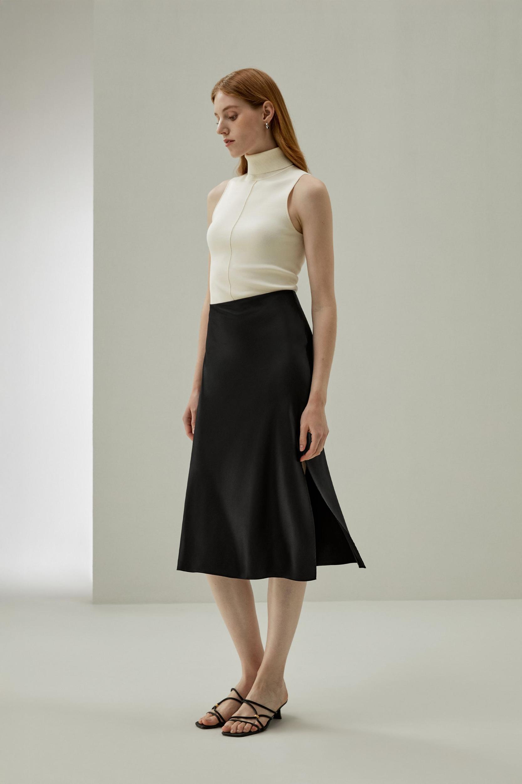 Minimalist Aesthetic Silk Poppy Skirt Product Image