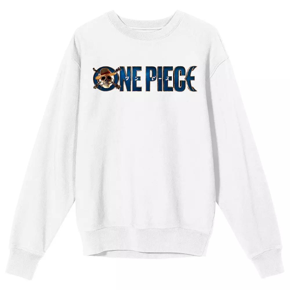 Men's One Piece (Live Action) Long Sleeve Tee, Size: XL, White Product Image