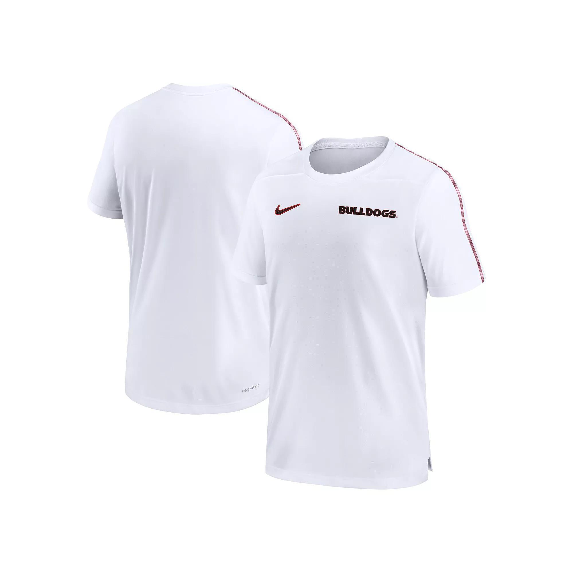 Men's Nike White Georgia Bulldogs 2024 Sideline Coach Performance Top, Size: XL Product Image