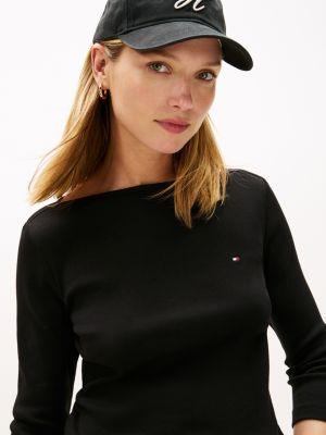 Boatneck 3/4 Sleeve Slim Fit T-Shirt Product Image
