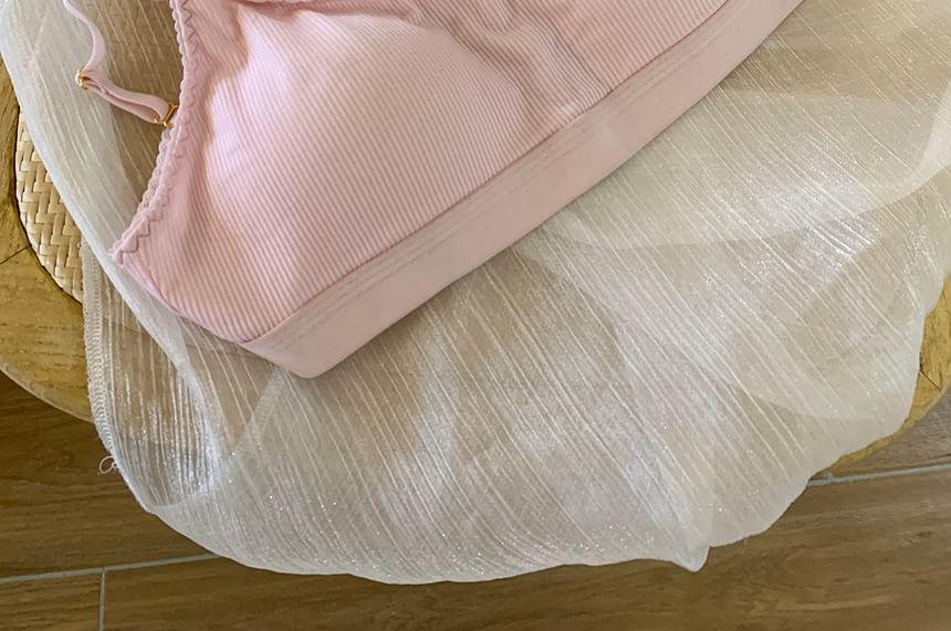 Plain Ribbed Wireless Bra Product Image